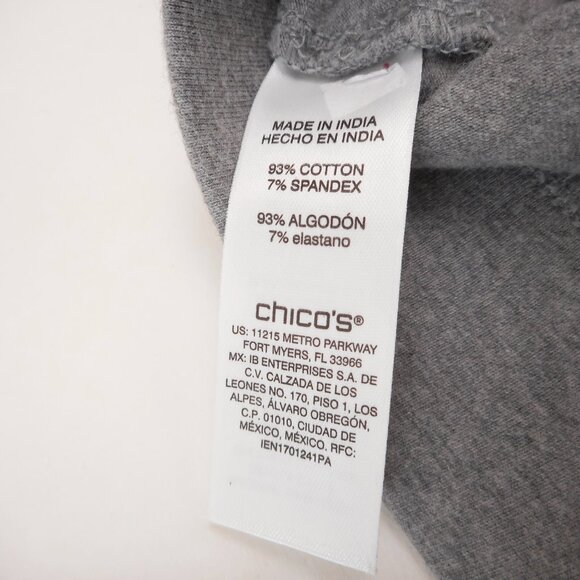 Weekends by Chicos size 4 Women's XXL Capri Lounge Pants Gray Pockets Pull-on - Picture 8 of 10